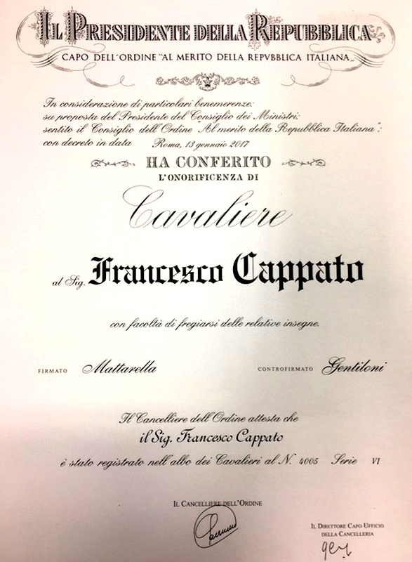 Cavalierato Francesco Cappato